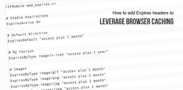 Leverage Browser Caching with Expiry Headers